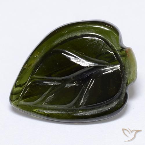 3.63ct Naturel Vert foncé Tourmaline, Fantaisie, Translucide