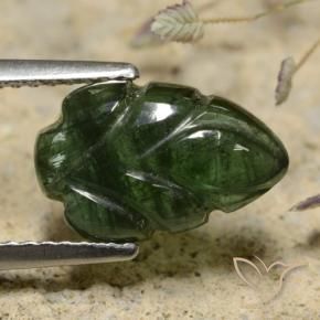 Tourmaline Vert terreux naturelle Taille Fleur, 2.75 ct, Translucide