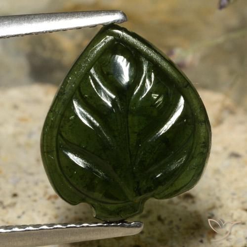 3.63ct Naturel Vert foncé Tourmaline, Fantaisie, Translucide