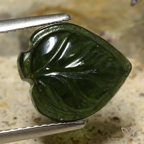 Tourmaline Vert foncé naturelle Fantaisie, 3.63 ct, Translucide