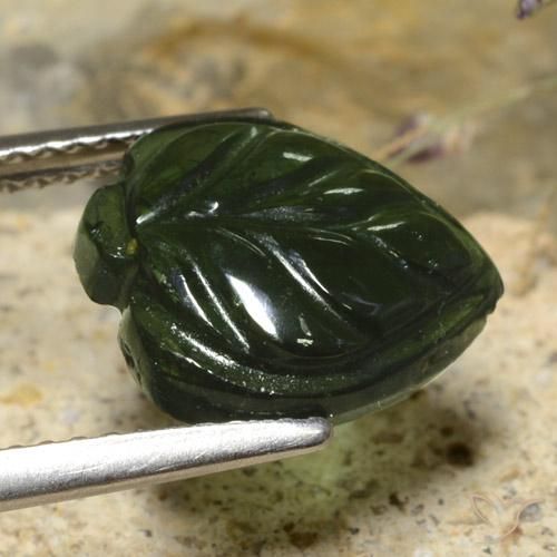 Tourmaline Vert foncé naturelle Fantaisie, 3.63 ct, Translucide