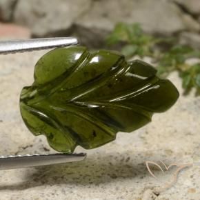 Tourmaline Vert terre naturelle Taille Fleur, 4.45 ct, Translucide