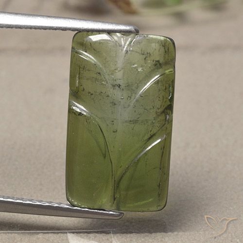 4.97ct Naturel Vert clair Tourmaline, Taille Fleur, Translucide