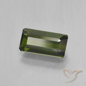 Tourmaline Vert foncé naturelle Octogone / coupe Émeraude, 1.51 ct, VVS-VS