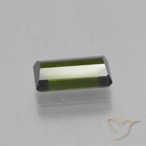 Tourmaline Vert foncé naturelle Octogone / coupe Émeraude, 1.51 ct, VVS-VS