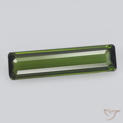1.39ct Naturel Forêt verte Tourmaline, Taille émeraude, VVS