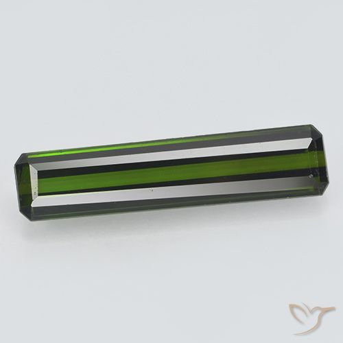2.35ct Naturel Vert forêt profond Tourmaline, Taille émeraude, VVS-VS