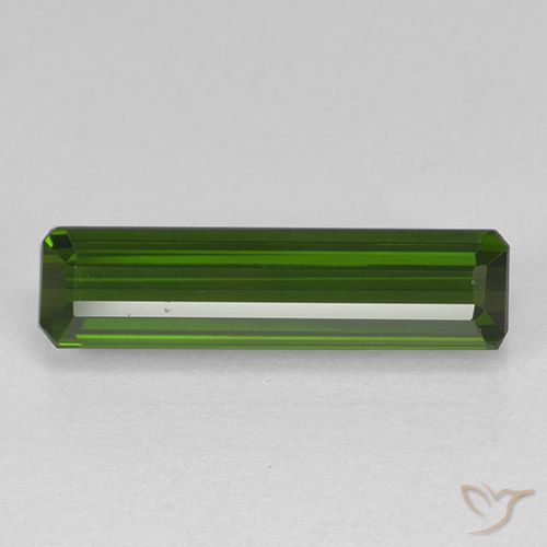 2.16ct Naturel Forêt verte Tourmaline, Taille émeraude, VVS