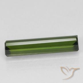 Tourmaline Vert foncé naturelle Octogone / coupe Émeraude, 1.35 ct, VVS