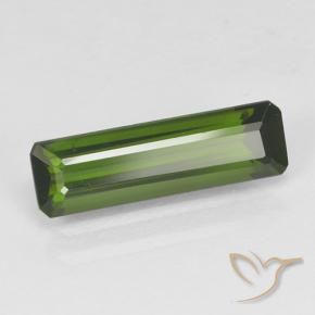 Tourmaline Vert foncé naturelle Octogone / coupe Émeraude, 1.27 ct, VVS