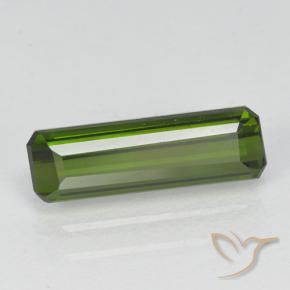 Tourmaline Vert foncé naturelle Octogone / coupe Émeraude, 1.34 ct, VVS