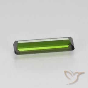 Tourmaline Vert foncé naturelle Octogone / coupe Émeraude, 1.11 ct, VVS-VS