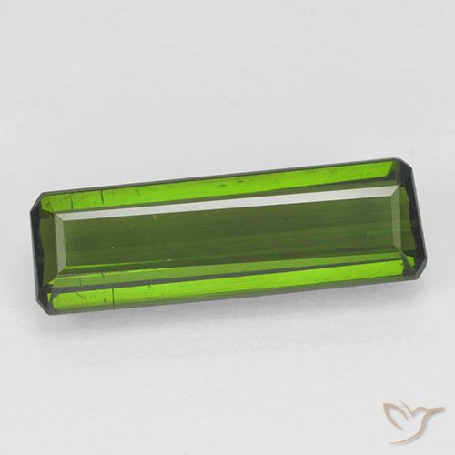 1.24ct Naturel Vert terreux Tourmaline, Taille émeraude, VS