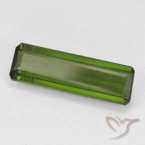 Tourmaline Vert terreux naturelle Octogone / coupe Émeraude, 1.24 ct, VS