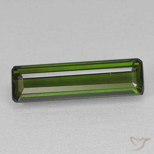 2.63ct Naturel Vert foncé terreux Tourmaline, Taille émeraude, VVS-VS