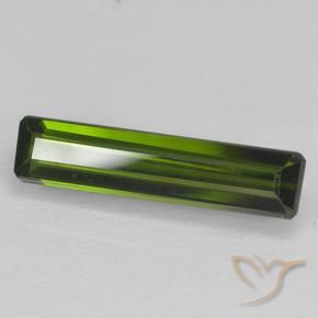 Tourmaline Vert foncé naturelle Octogone / coupe Émeraude, 1.54 ct, VVS-VS