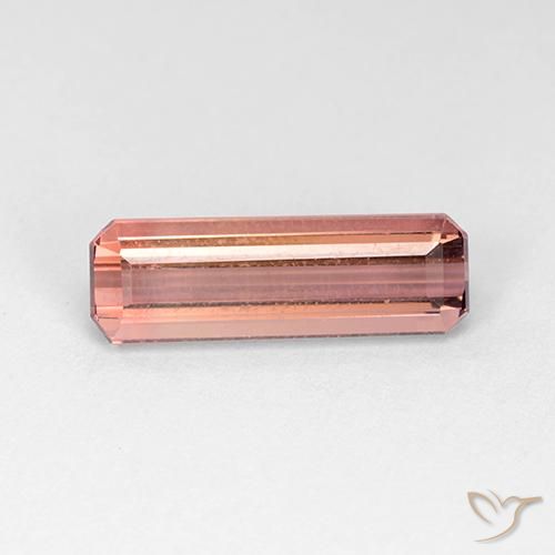 Tourmaline Orange rose naturelle Octogone / coupe Émeraude, 2.91 ct, VVS-VS