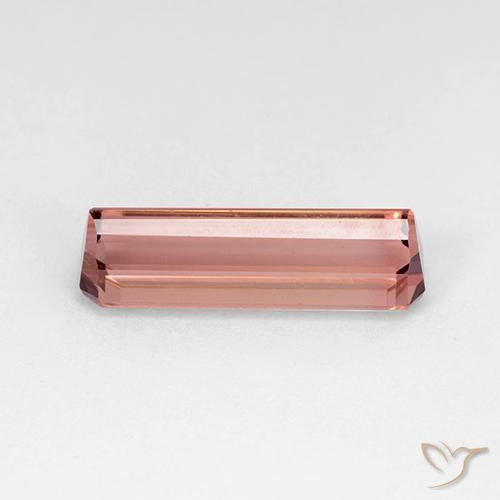 Tourmaline Orange rose naturelle Octogone / coupe Émeraude, 2.91 ct, VVS-VS