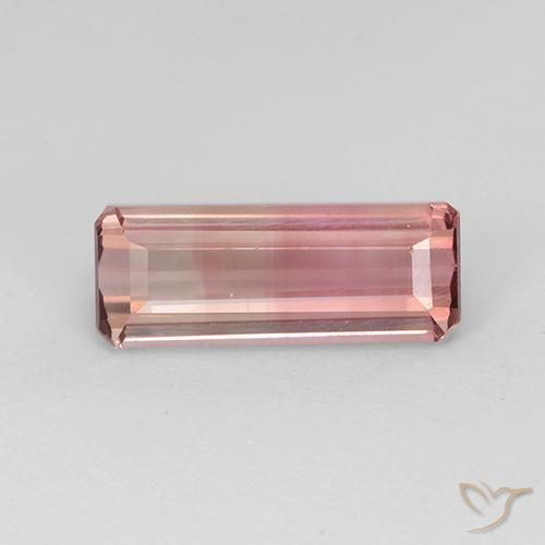 Tourmaline Orange rose naturelle Octogone / coupe Émeraude, 3.37 ct, VVS-VS