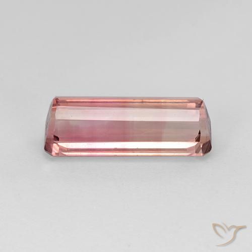 Tourmaline Orange rose naturelle Octogone / coupe Émeraude, 3.37 ct, VVS-VS