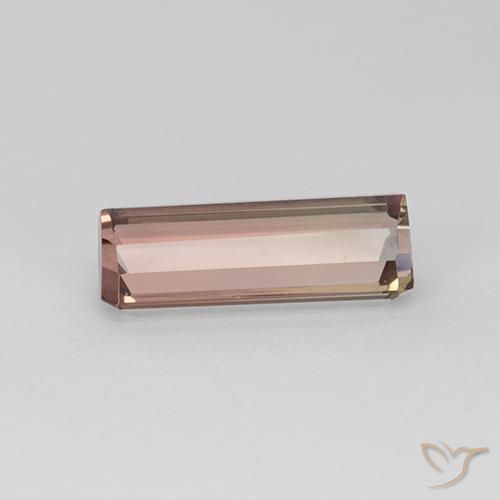 Tourmaline Bicolore naturelle Octogone / coupe Émeraude, 4.33 ct, VVS-VS