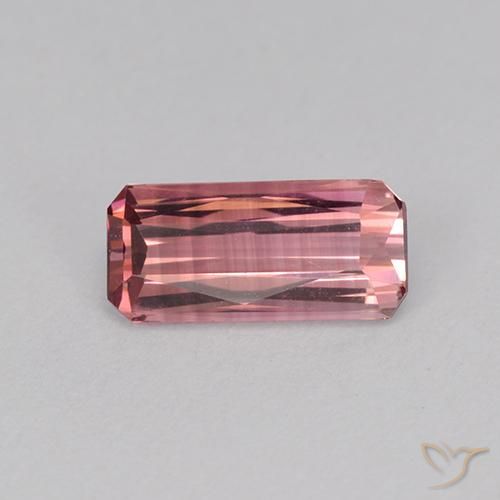 0.97ct Naturel Rose foncé Tourmaline, Taille émeraude, VVS-VS