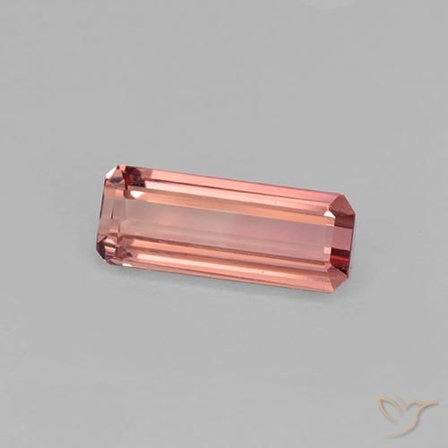 0.93ct Naturel Rose rougeâtre Tourmaline, Taille émeraude, VVS-VS