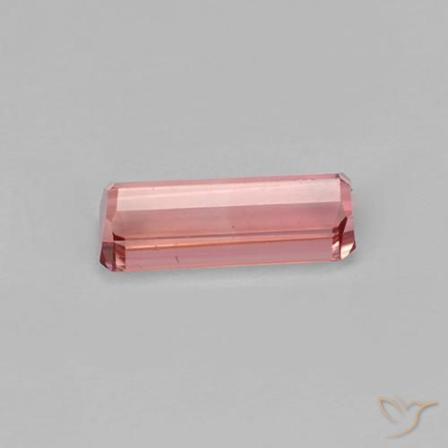 Tourmaline Rose rougeâtre naturelle Octogone / coupe Émeraude, 0.93 ct, VVS-VS