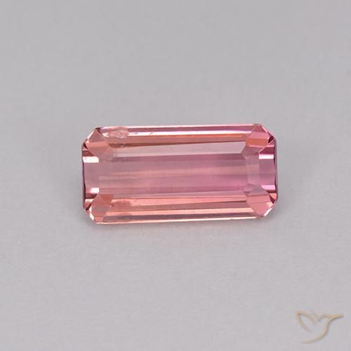 1.10ct Naturel Ton rose chaud Tourmaline, Taille émeraude, VS