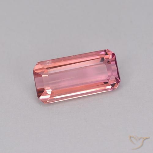 Tourmaline Ton rose chaud naturelle Octogone / coupe Émeraude, 1.10 ct, VS