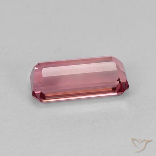 Tourmaline Orange rose naturelle Octogone / coupe Émeraude, 1.03 ct, VVS-VS