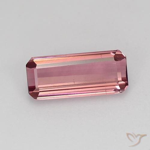 1.51ct Naturel Rose clair Tourmaline, Taille émeraude, VVS