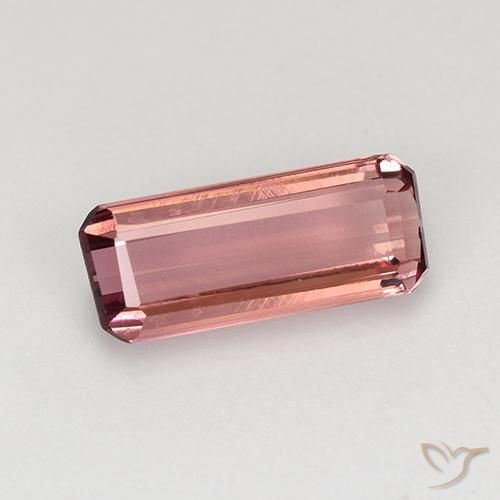 Tourmaline Punch aux fruits rouge naturelle Octogone / coupe Émeraude, 1.26 ct, VVS