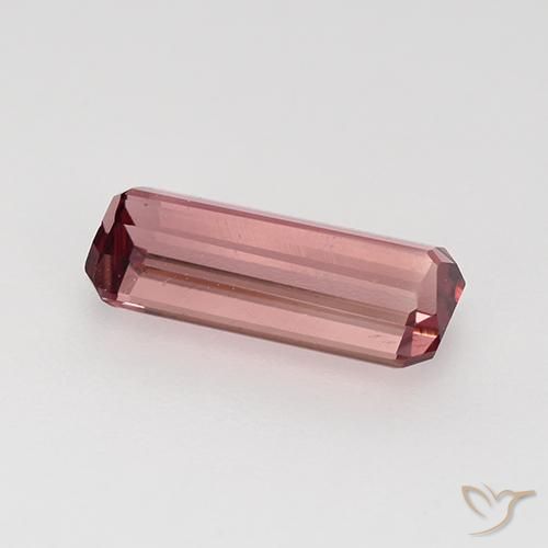 Tourmaline Punch aux fruits rouge naturelle Octogone / coupe Émeraude, 1.26 ct, VVS