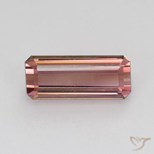 2.00ct Naturel Orange rose Tourmaline, Taille émeraude, VVS