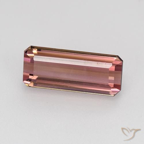 Tourmaline Orange rose naturelle Octogone / coupe Émeraude, 2.00 ct, VVS