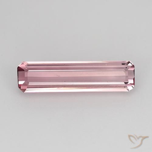 1.94ct Naturel Rose rose profond Tourmaline, Taille émeraude, VVS