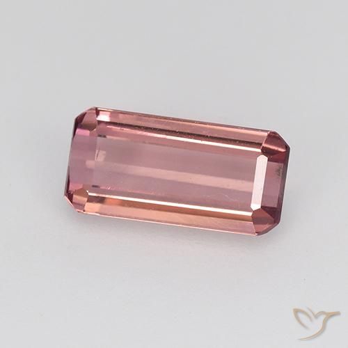 Tourmaline Orange rose naturelle Octogone / coupe Émeraude, 1.32 ct, VVS