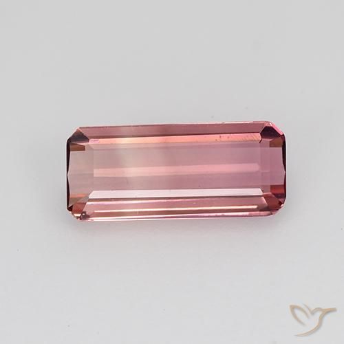 1.18ct Naturel Rose moyen Tourmaline, Taille émeraude, VVS