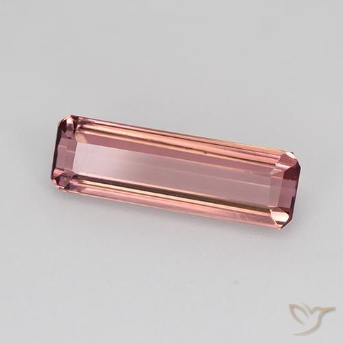 Tourmaline Orange rose naturelle Octogone / coupe Émeraude, 1.45 ct, VVS