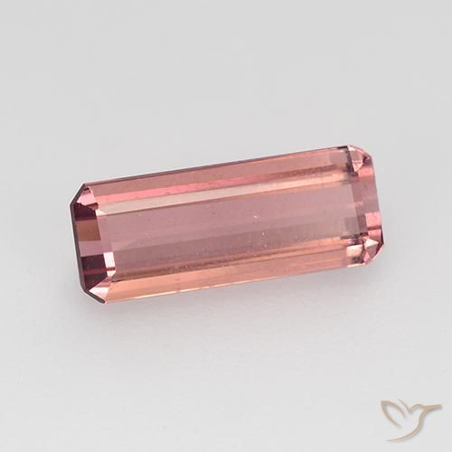 Tourmaline Orange rose naturelle Octogone / coupe Émeraude, 1.61 ct, VS