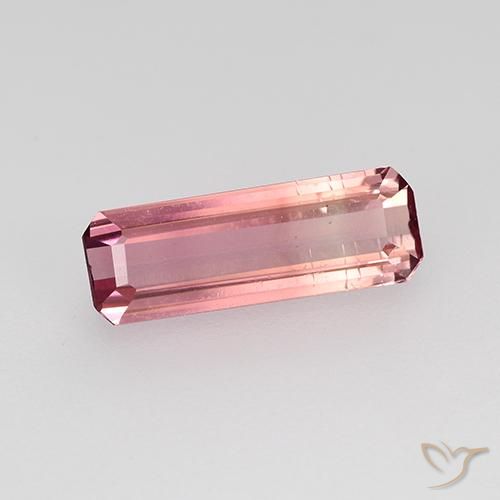 Tourmaline Rose chaud et léger naturelle Octogone / coupe Émeraude, 1.25 ct, VVS