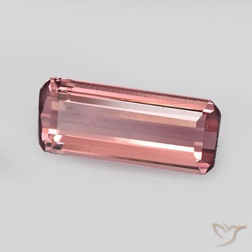 Tourmaline Orange rose naturelle Octogone / coupe Émeraude, 1.10 ct, VVS