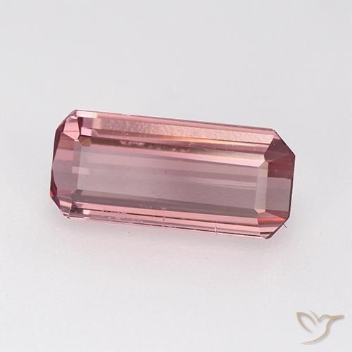 Tourmaline Rose chaud et léger naturelle Octogone / coupe Émeraude, 1.54 ct, VVS