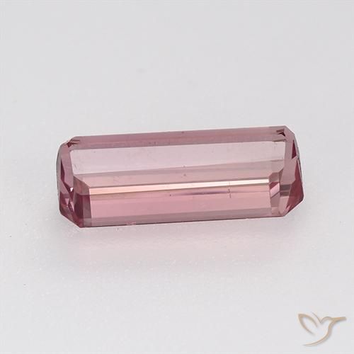 Tourmaline Rose chaud et léger naturelle Octogone / coupe Émeraude, 1.54 ct, VVS
