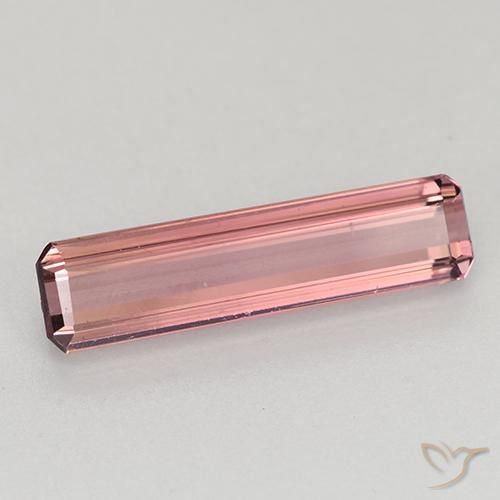 Tourmaline Rose foncé naturelle Octogone / coupe Émeraude, 1.24 ct, VVS-VS