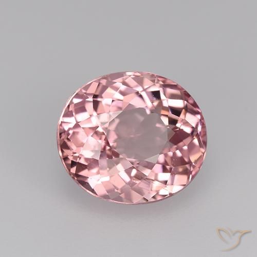 Tourmaline Rose bubblegum léger naturelle ovale, 2.18 ct, VVS-VS