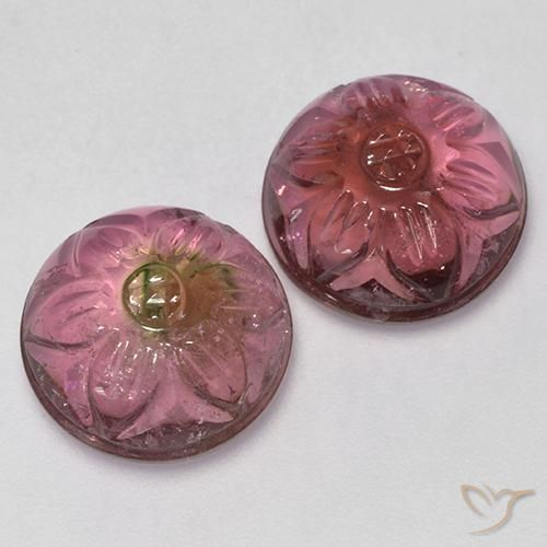 13.03ctw Naturel Rose foncé Tourmaline, Taille Fleur, Transparent