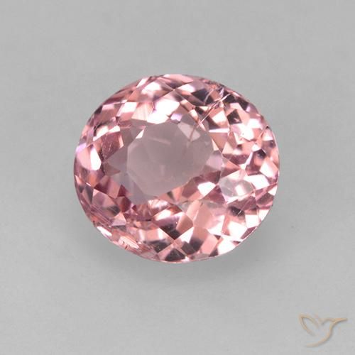 Tourmaline Rose bubblegum léger naturelle ovale, 1.35 ct, VS