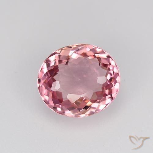 1.38ct Naturel Rose chaud et léger Tourmaline, ovale, VVS-VS